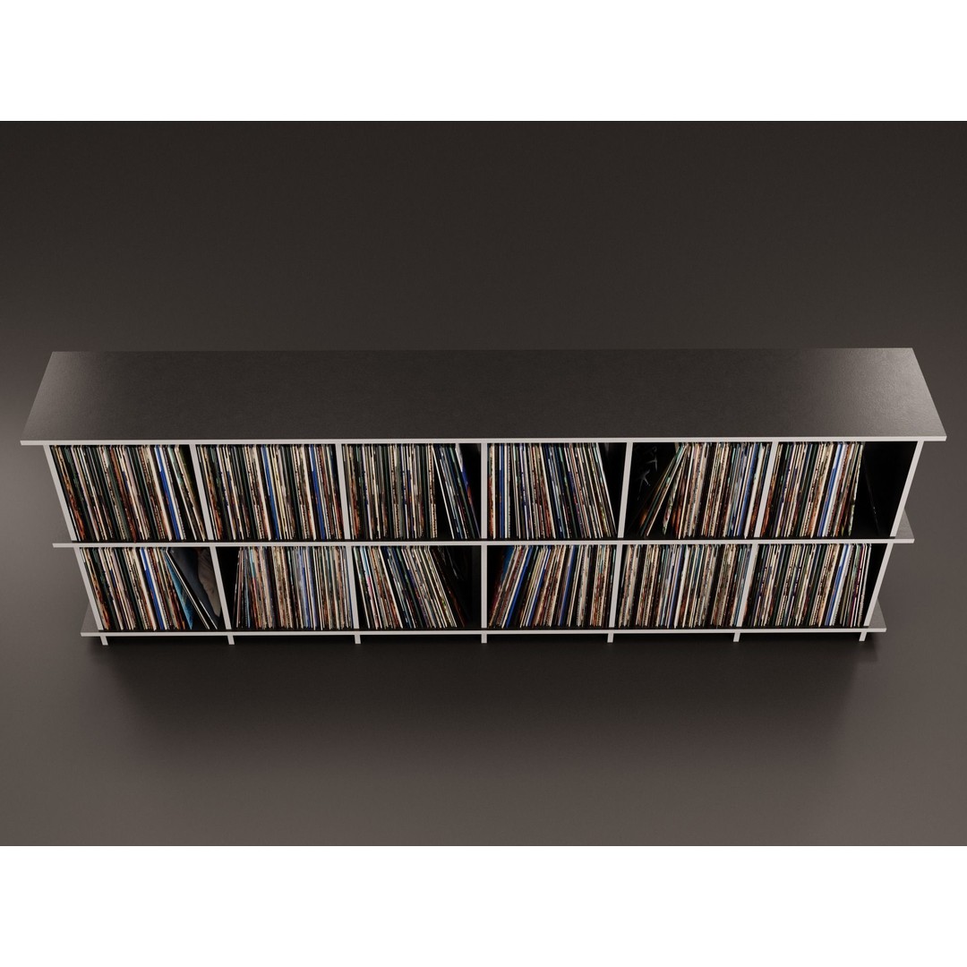 Vinyl Storage 3D Model – Realistic Cabinet for LP Collection, FBX - View 9