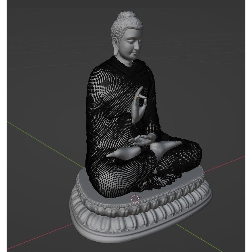 Buddha Abhaya Mudra 3D Model – Low Poly Printable Mesh, FBX, OBJ