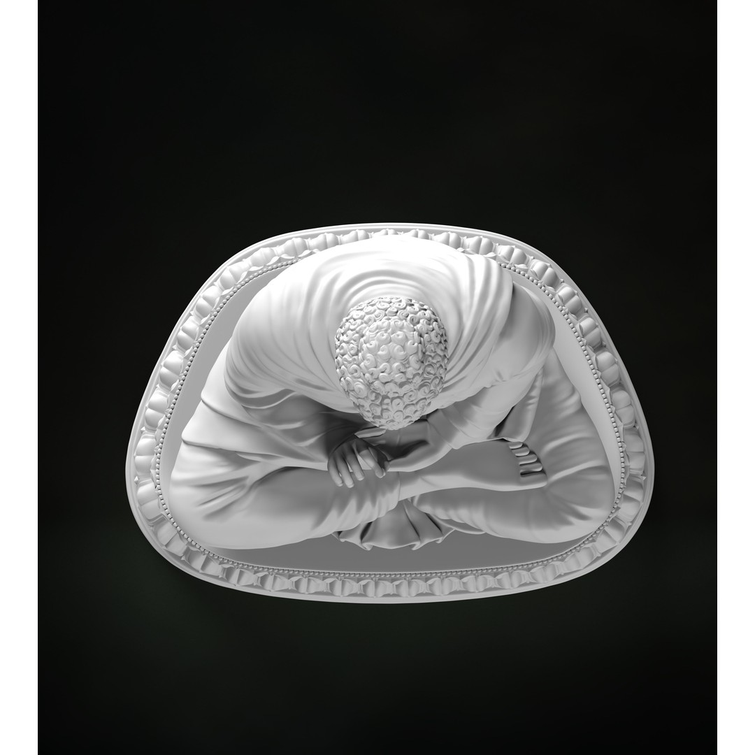 Buddha Abhaya Mudra 3D Model – Low Poly Printable Mesh, FBX, OBJ - View 10