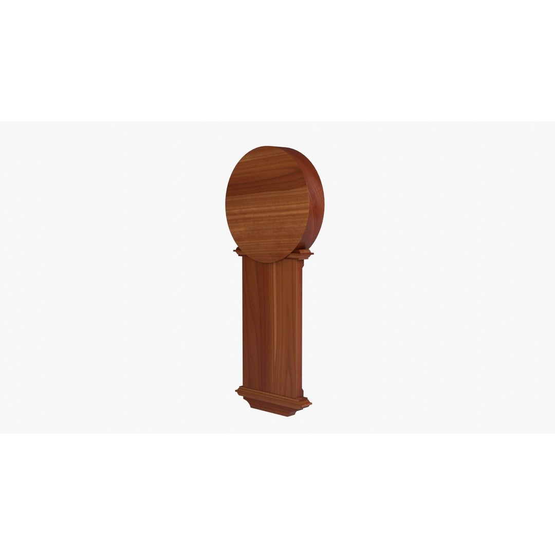 Pendulum Clock 3D Model – Low Poly Vintage Decor, FBX, OBJ - View 10