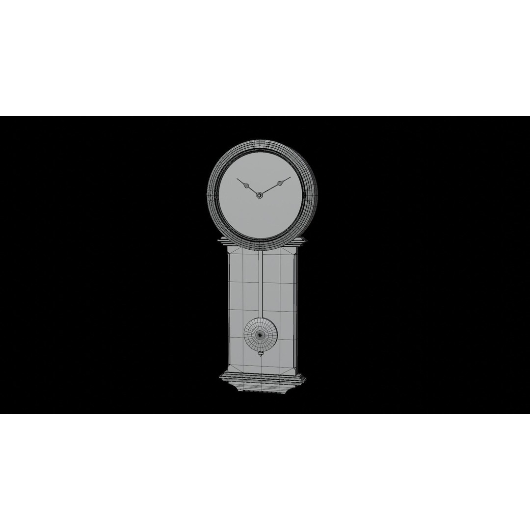 Pendulum Clock 3D Model – Low Poly Vintage Decor, FBX, OBJ - View 16