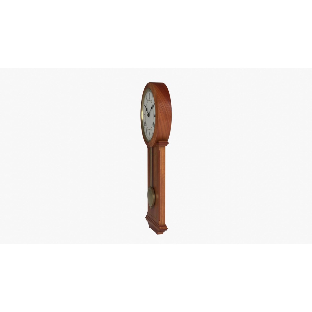 Pendulum Clock 3D Model – Low Poly Vintage Decor, FBX, OBJ - View 5