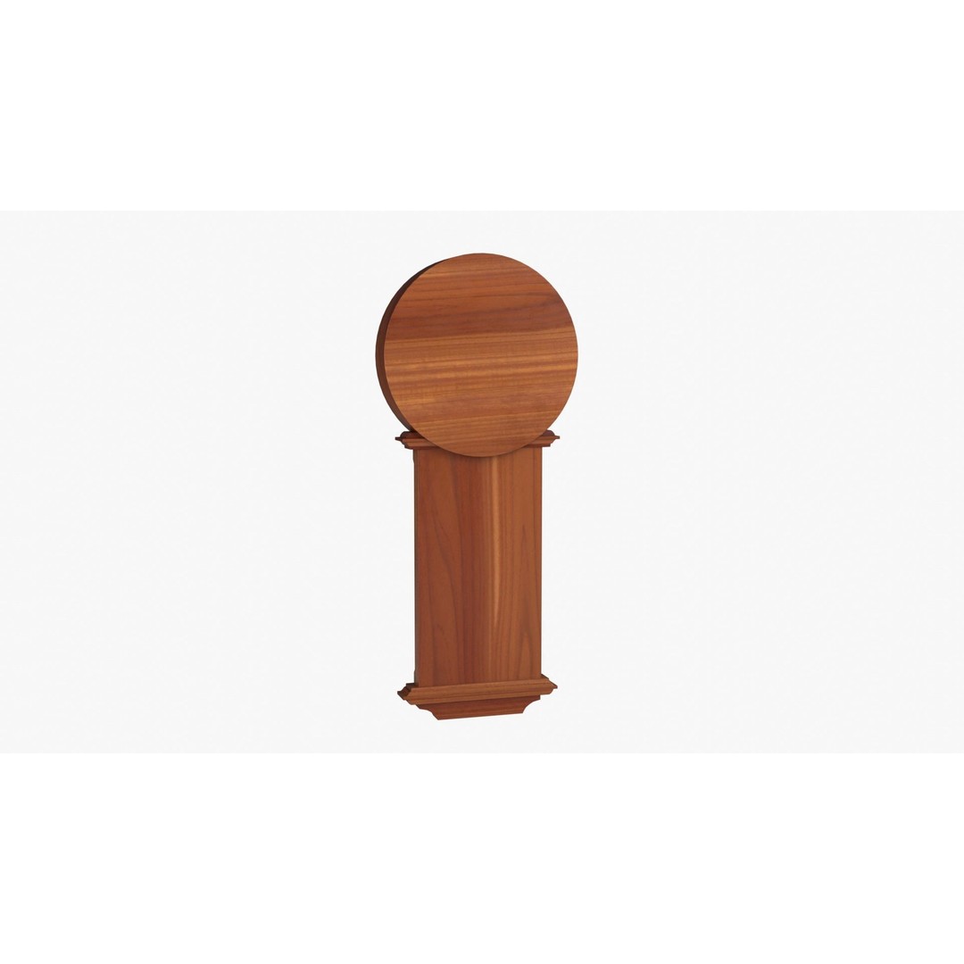 Pendulum Clock 3D Model – Low Poly Vintage Decor, FBX, OBJ - View 8