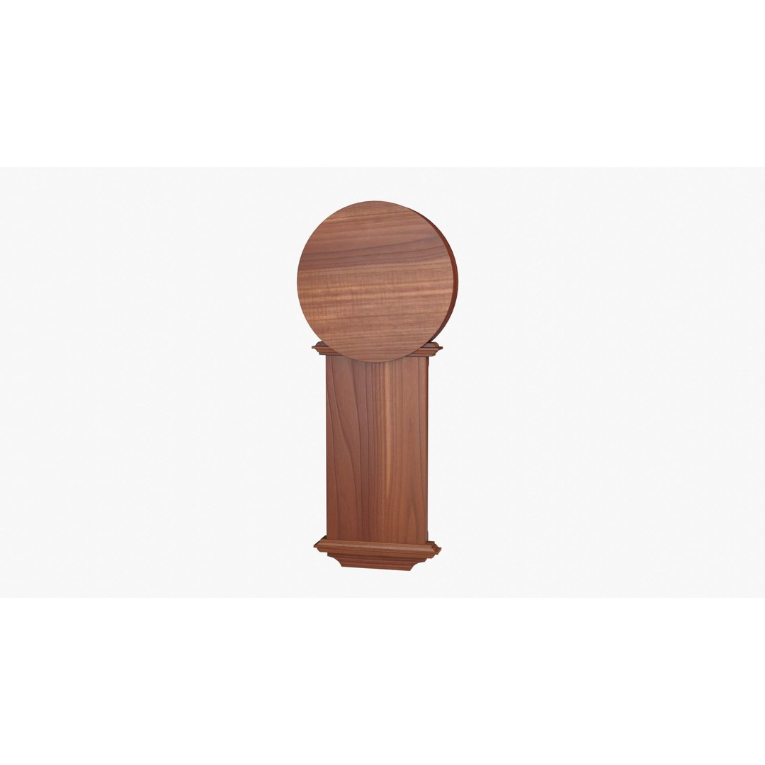 Pendulum Clock 3D Model – Low Poly Vintage Decor, FBX, OBJ - View 9