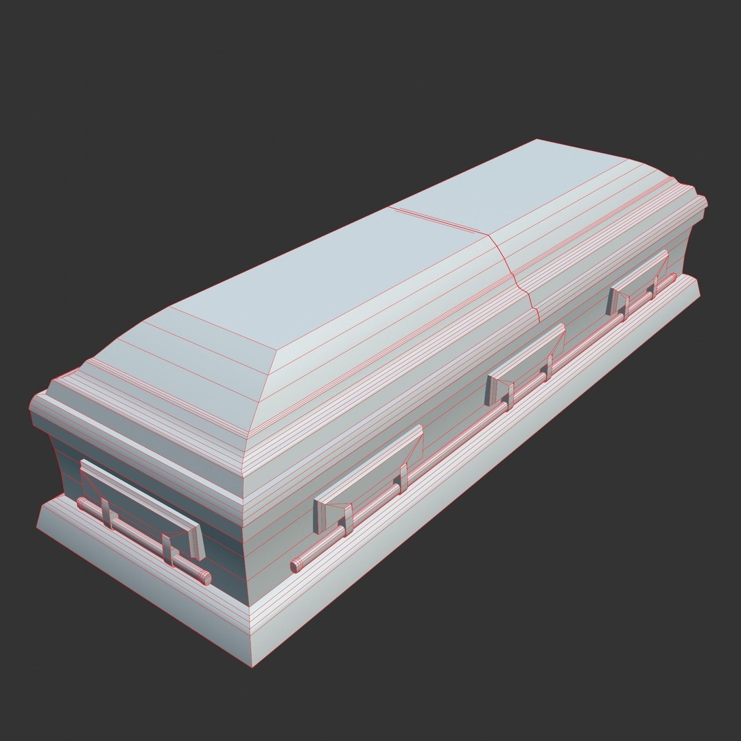 Casket 3D Model – Low Poly Game Asset, PBR Textures, FBX, OBJ - View 13