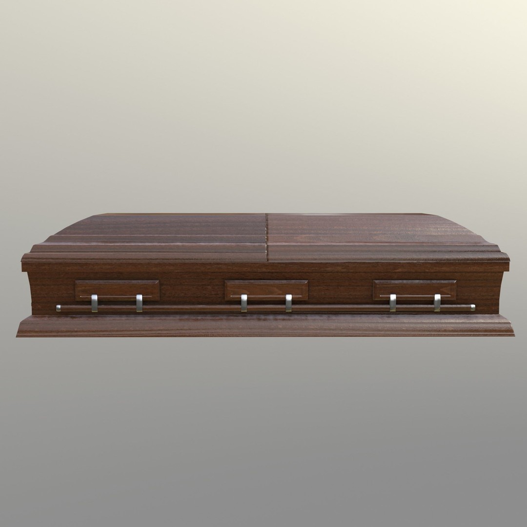 Casket 3D Model – Low Poly Game Asset, PBR Textures, FBX, OBJ - View 14