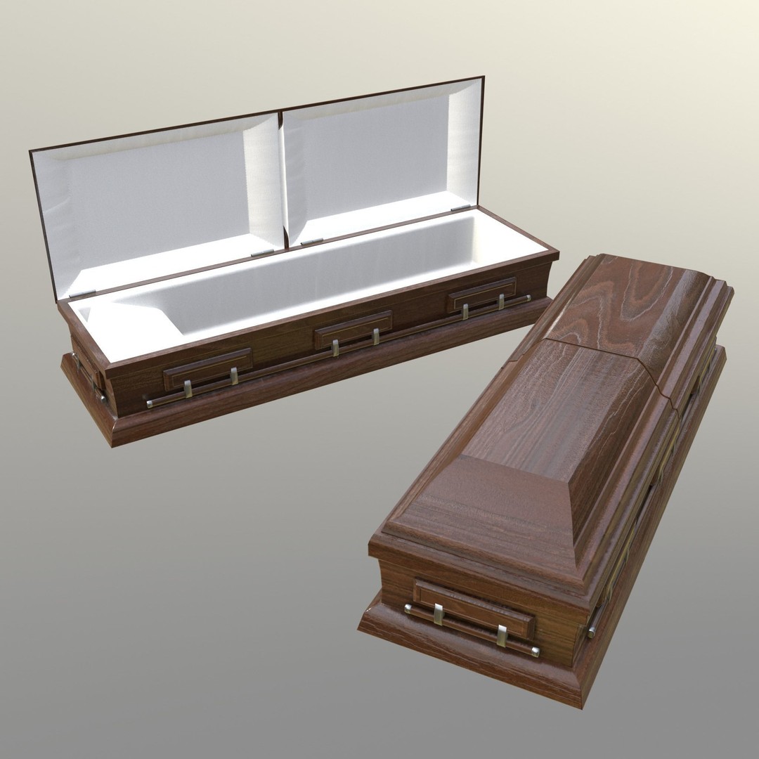 Casket 3D Model – Low Poly Game Asset, PBR Textures, FBX, OBJ - View 15