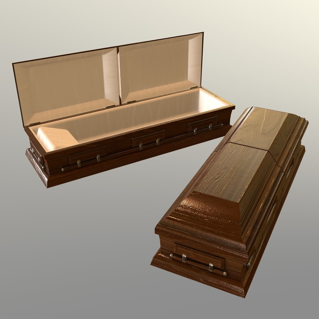 Casket 3D Model – Low Poly Game Asset, PBR Textures, FBX, OBJ - View 16