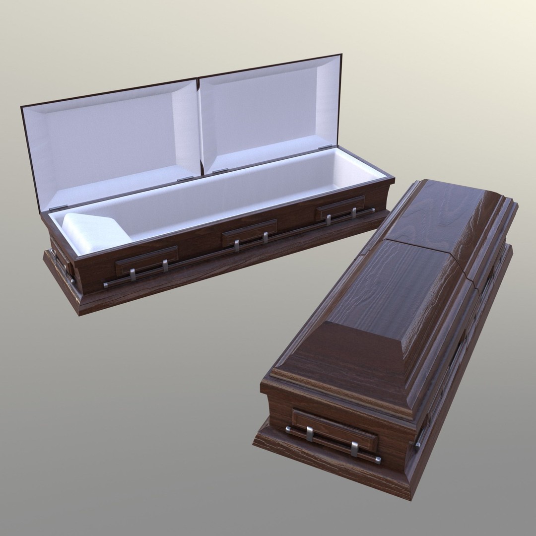 Casket 3D Model – Low Poly Game Asset, PBR Textures, FBX, OBJ - View 18