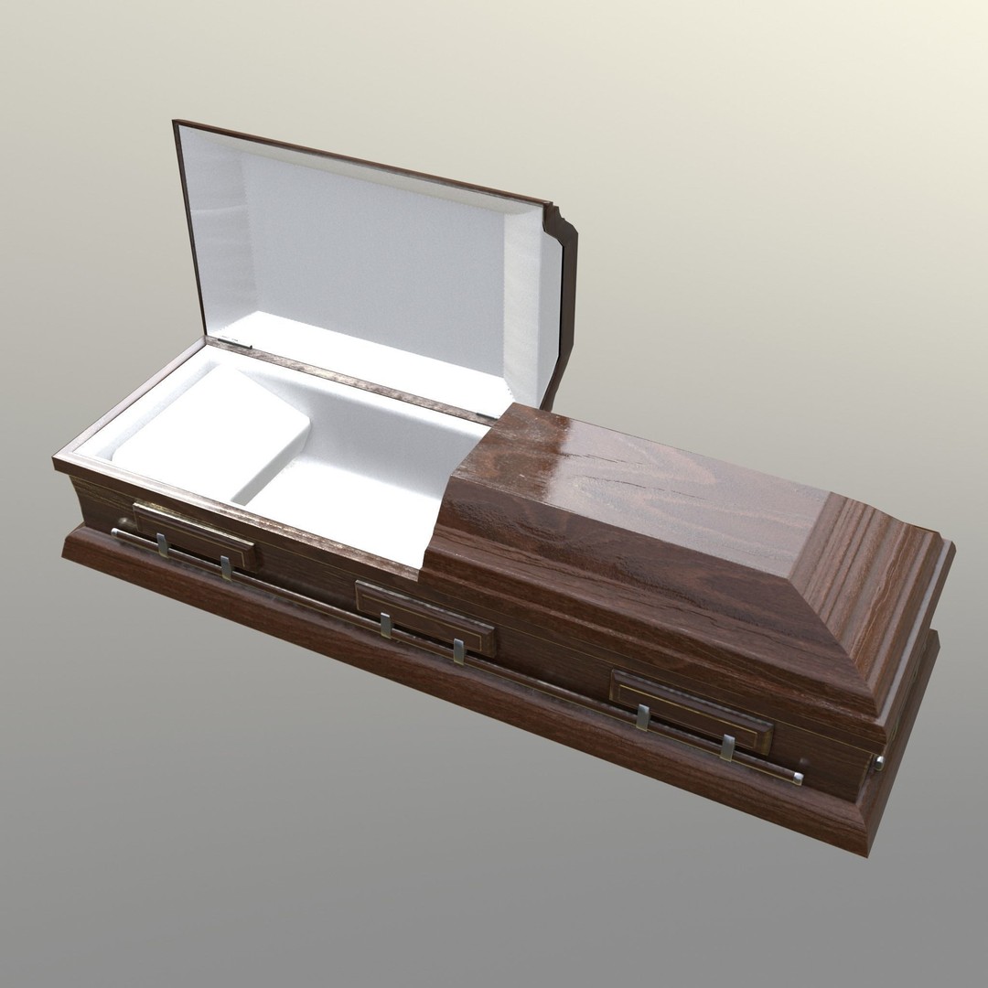 Casket 3D Model – Low Poly Game Asset, PBR Textures, FBX, OBJ - View 22