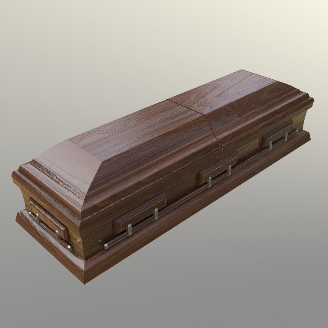 Casket 3D Model – Low Poly Game Asset, PBR Textures, FBX, OBJ - View 3