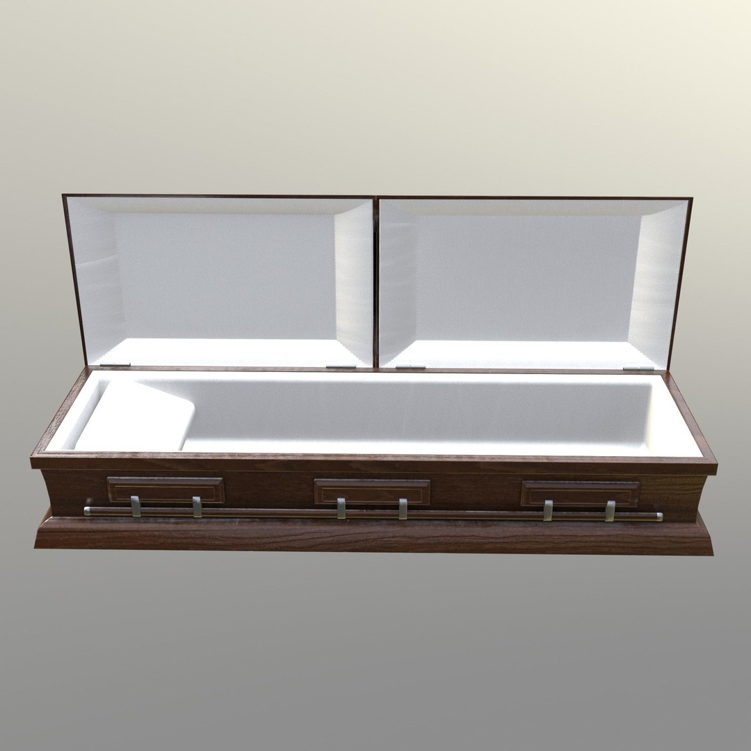 Casket 3D Model – Low Poly Game Asset, PBR Textures, FBX, OBJ - View 6