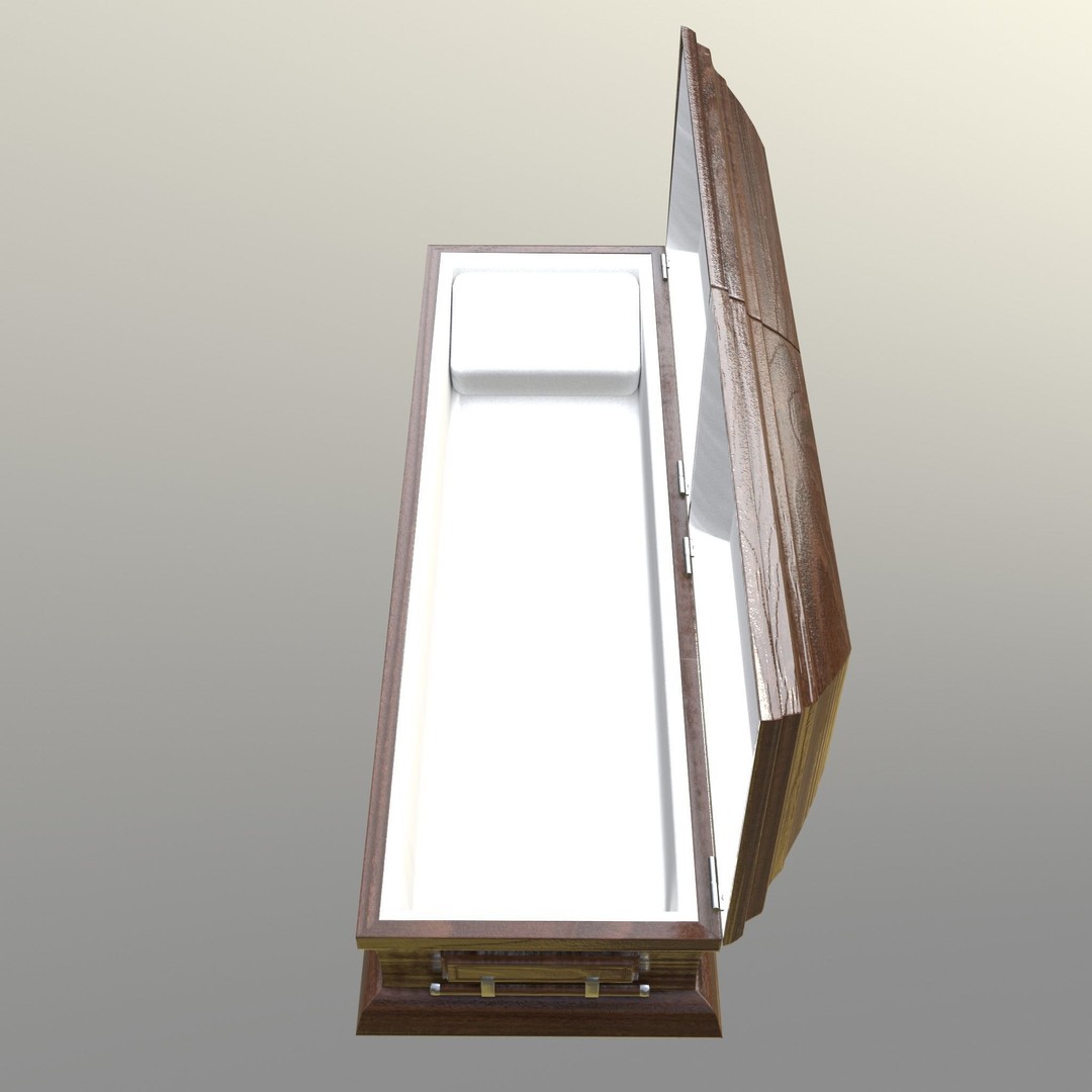 Casket 3D Model – Low Poly Game Asset, PBR Textures, FBX, OBJ - View 7
