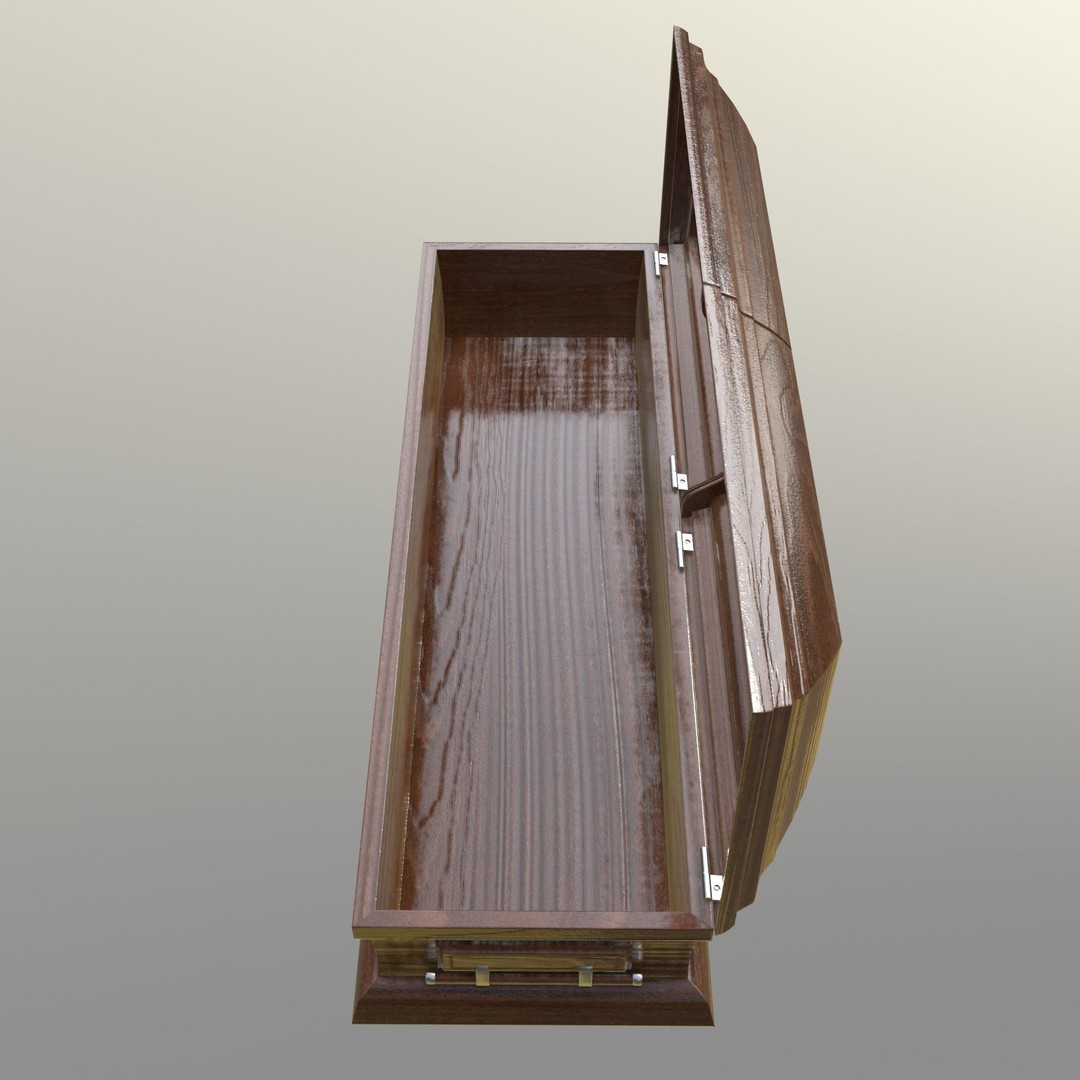 Casket 3D Model – Low Poly Game Asset, PBR Textures, FBX, OBJ - View 8