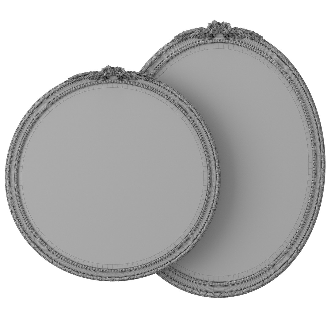 Chairish Louis Mirror Art 3D Model – Classical Rococo Design, FBX - View 5