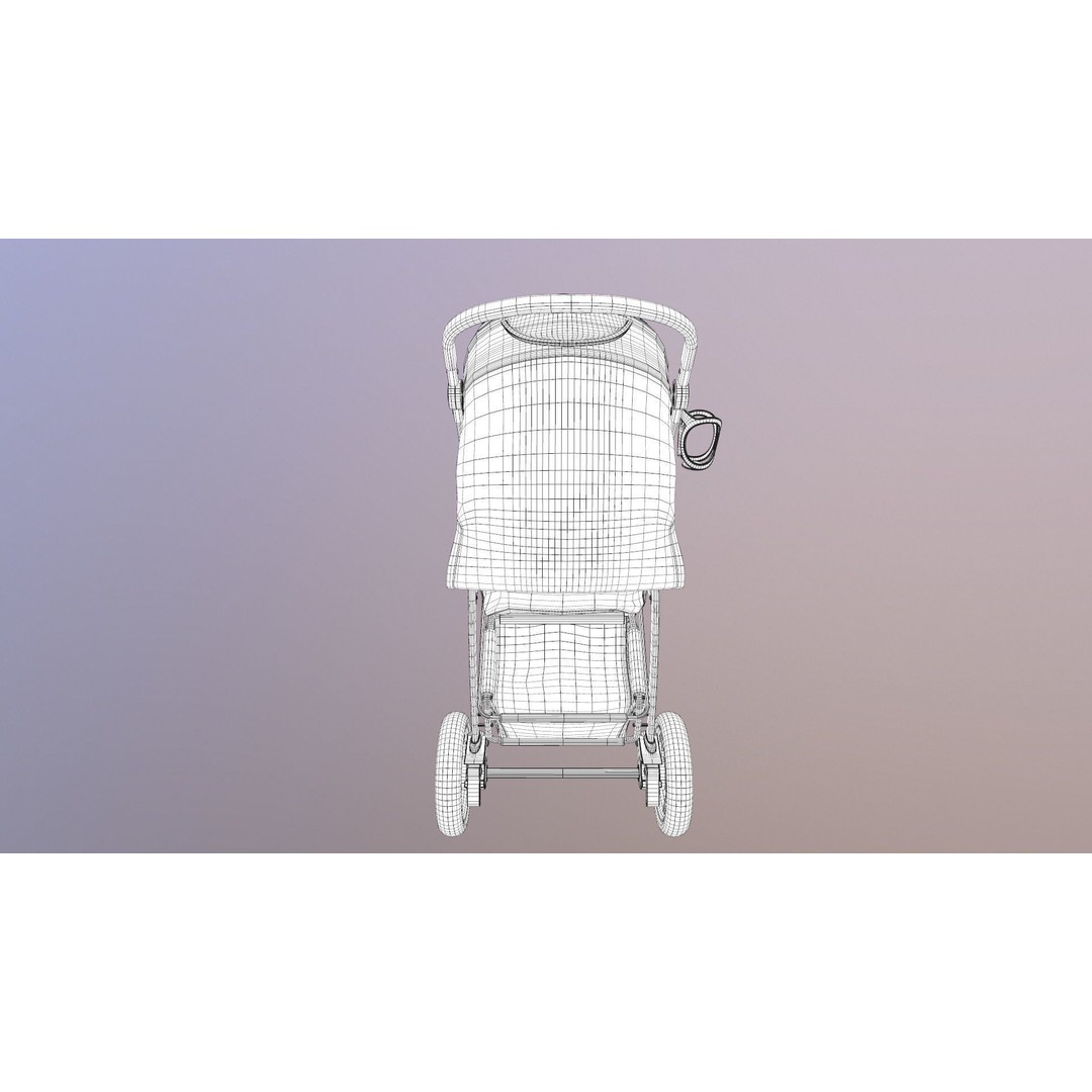 Pushchair 3D Model – Low Poly Game Ready Asset, FBX & OBJ Formats
