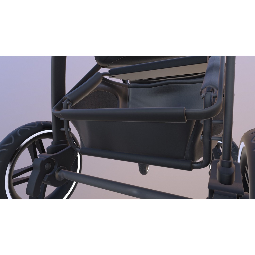 Pushchair 3D Model – Low Poly Game Ready Asset, FBX & OBJ Formats - View 11