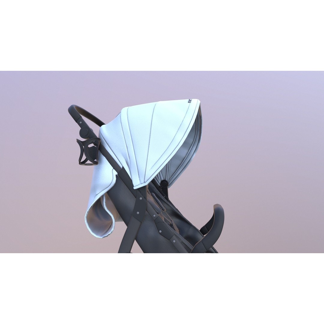 Pushchair 3D Model – Low Poly Game Ready Asset, FBX & OBJ Formats - View 14
