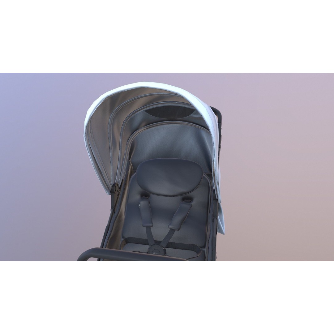 Pushchair 3D Model – Low Poly Game Ready Asset, FBX & OBJ Formats - View 16