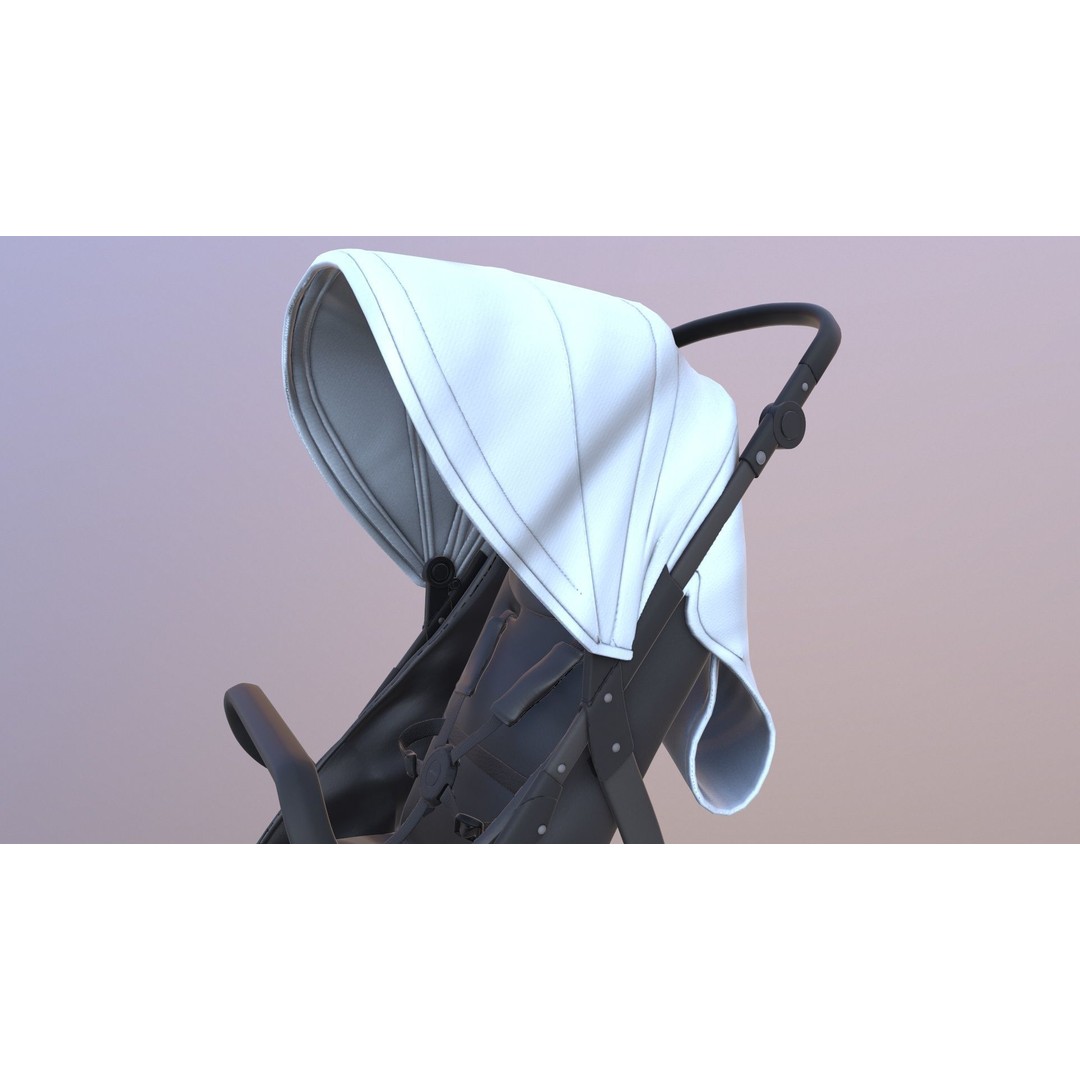 Pushchair 3D Model – Low Poly Game Ready Asset, FBX & OBJ Formats - View 17