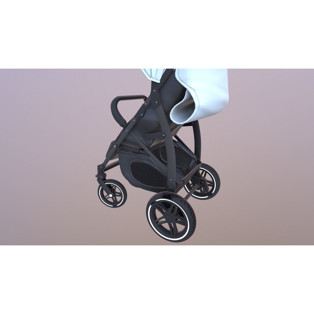 Pushchair 3D Model – Low Poly Game Ready Asset, FBX & OBJ Formats - View 22