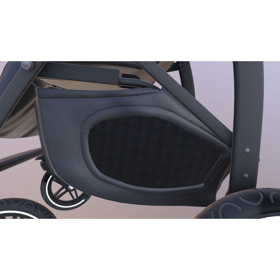 Pushchair 3D Model – Low Poly Game Ready Asset, FBX & OBJ Formats - View 23