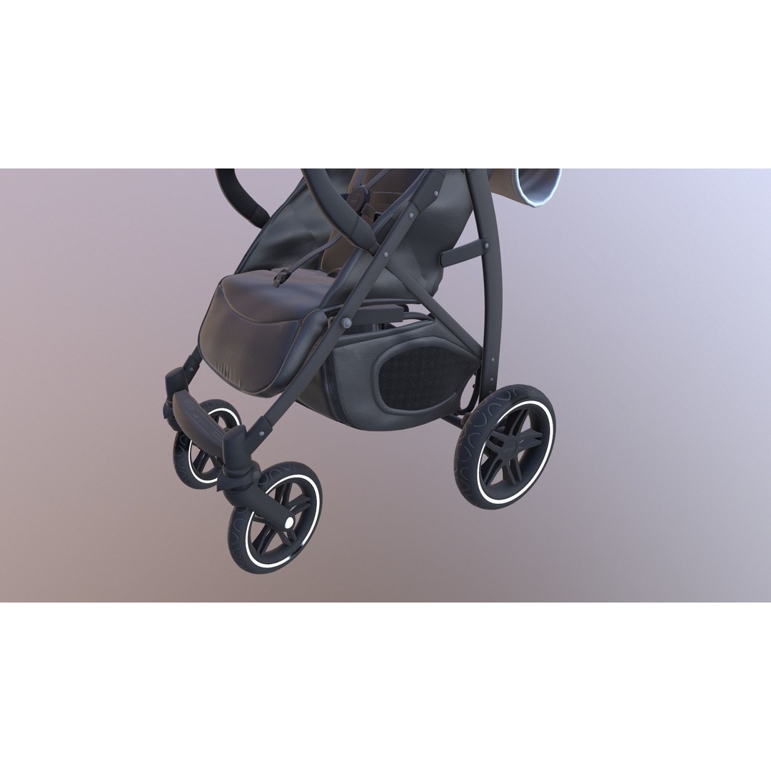 Pushchair 3D Model – Low Poly Game Ready Asset, FBX & OBJ Formats - View 24