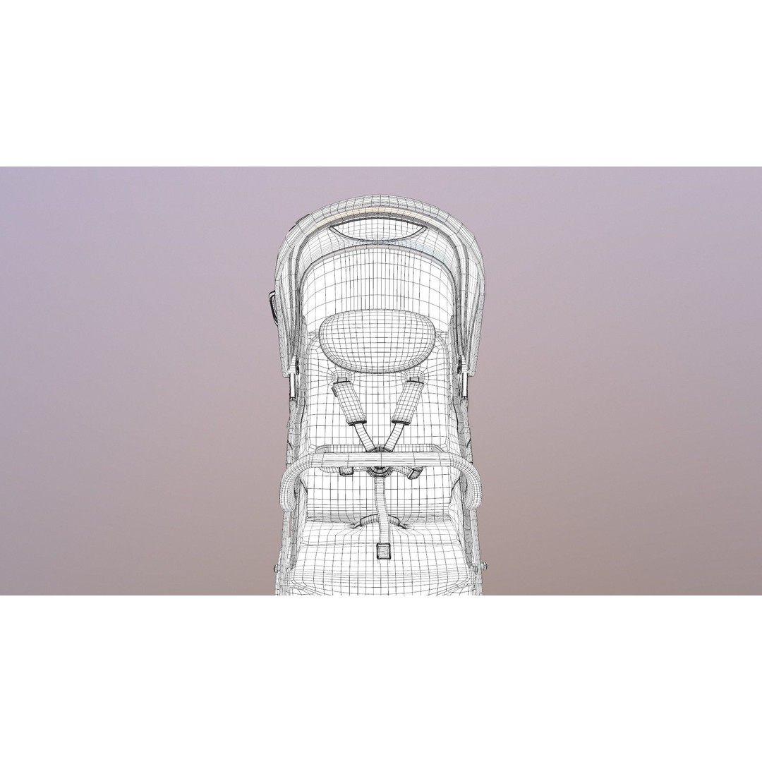 Pushchair 3D Model – Low Poly Game Ready Asset, FBX & OBJ Formats - View 29
