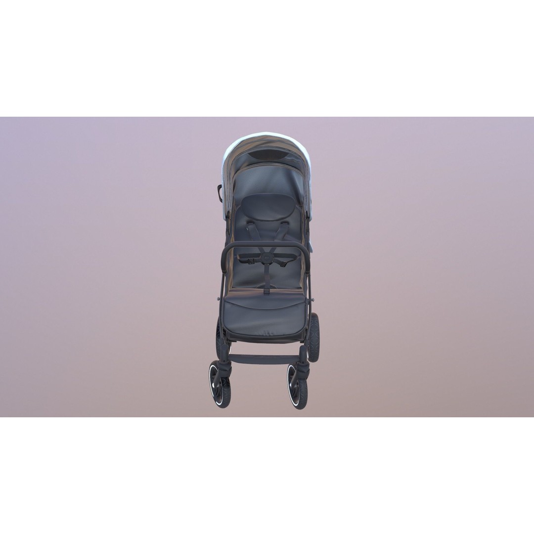 Pushchair 3D Model – Low Poly Game Ready Asset, FBX & OBJ Formats - View 3