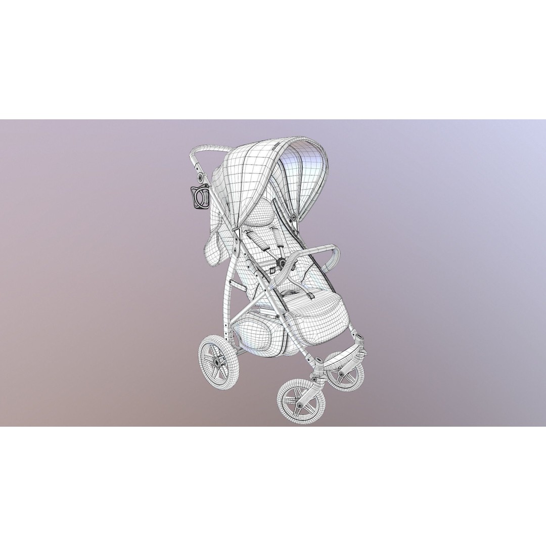 Pushchair 3D Model – Low Poly Game Ready Asset, FBX & OBJ Formats - View 31