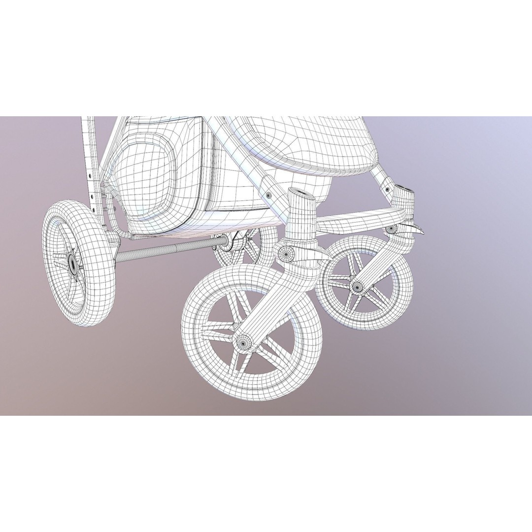 Pushchair 3D Model – Low Poly Game Ready Asset, FBX & OBJ Formats - View 32