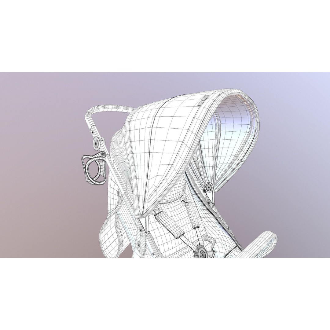 Pushchair 3D Model – Low Poly Game Ready Asset, FBX & OBJ Formats - View 33