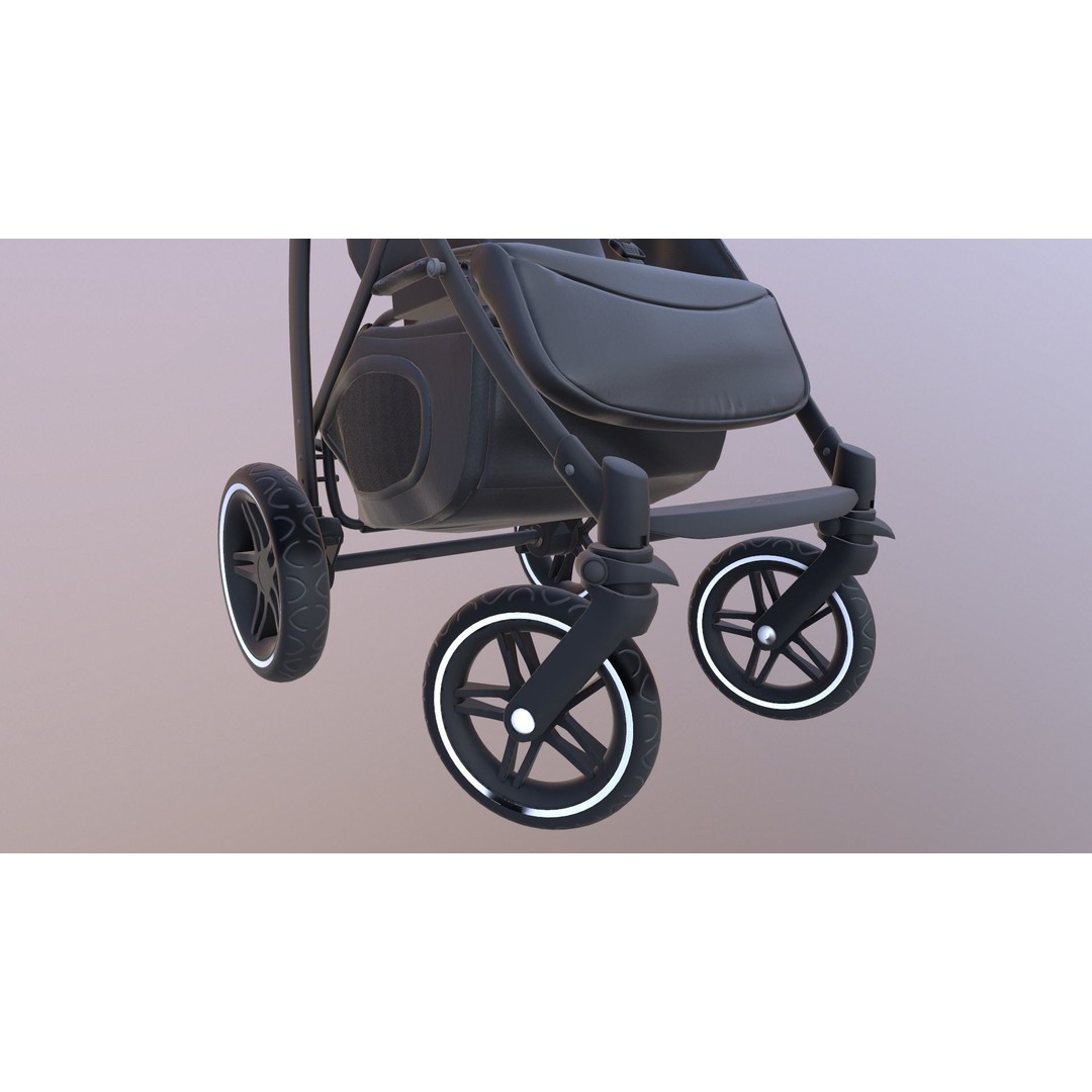 Pushchair 3D Model – Low Poly Game Ready Asset, FBX & OBJ Formats - View 5