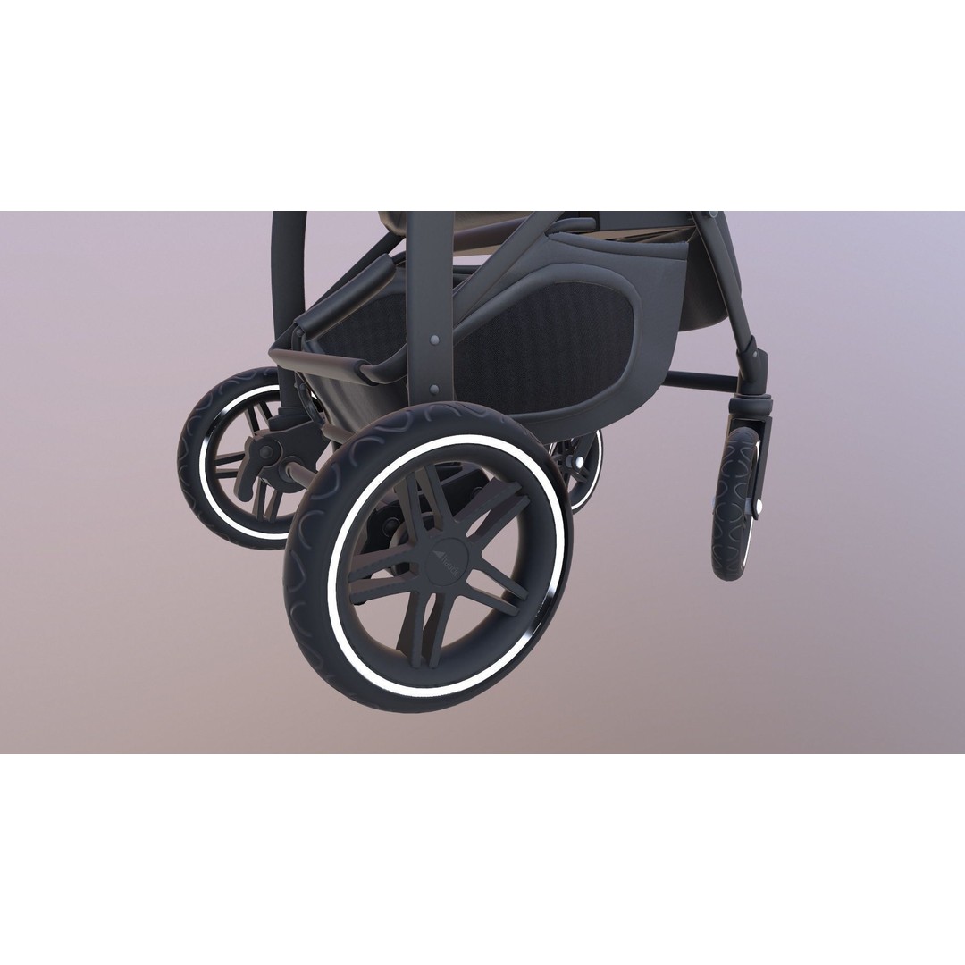 Pushchair 3D Model – Low Poly Game Ready Asset, FBX & OBJ Formats - View 6