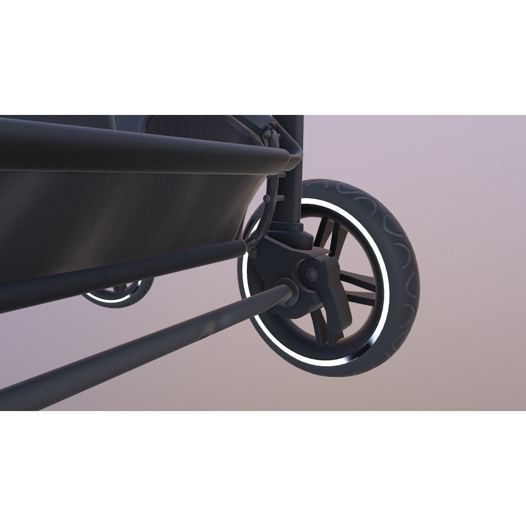 Pushchair 3D Model – Low Poly Game Ready Asset, FBX & OBJ Formats - View 9