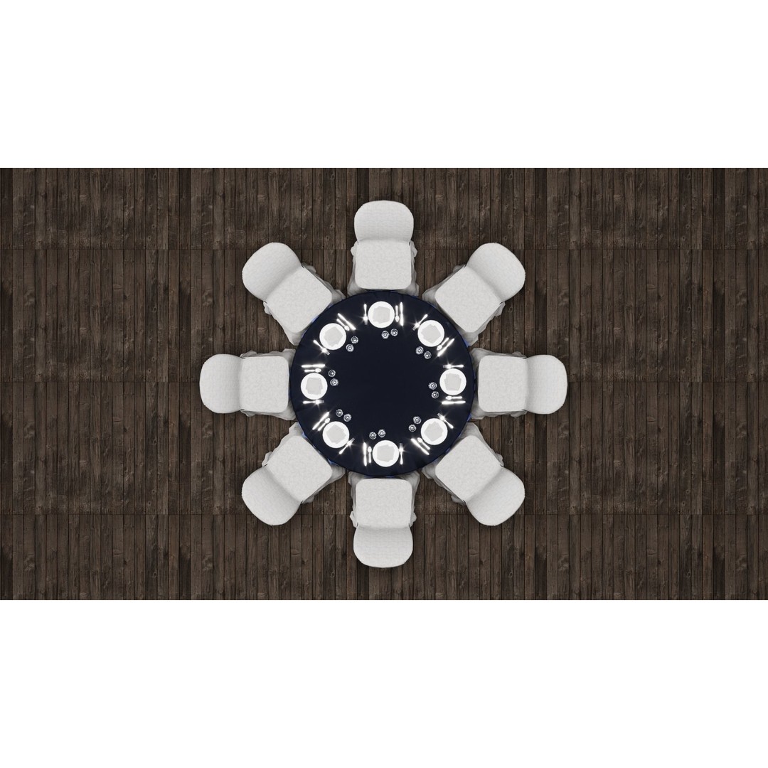 Wedding Table 3D Model – Low Poly Decoration Asset, FBX, OBJ - View 4