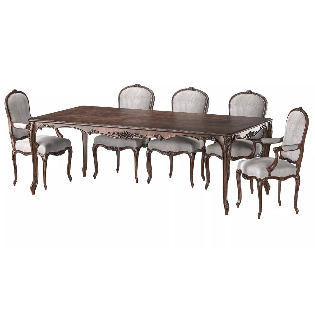 Chairish Table 3D Model – Classical Rococo Furniture, FBX - View 2