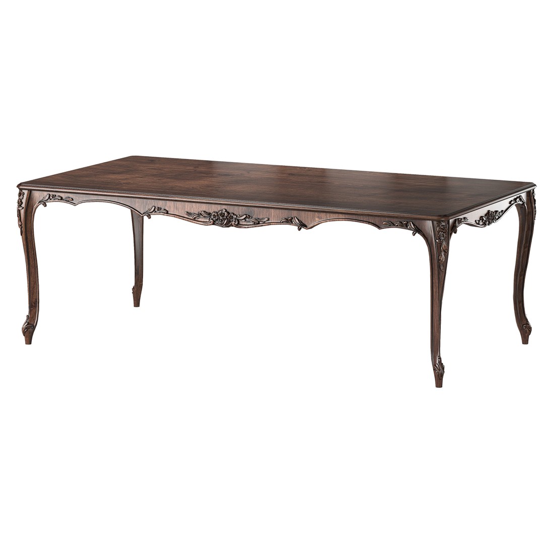 Chairish Table 3D Model – Classical Rococo Furniture, FBX - View 5