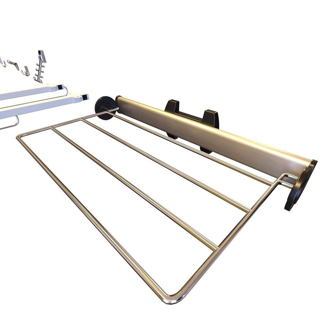Hooks and Hangers 3D Model – Furniture Fittings Mega Pack, FBX, OBJ - View 17