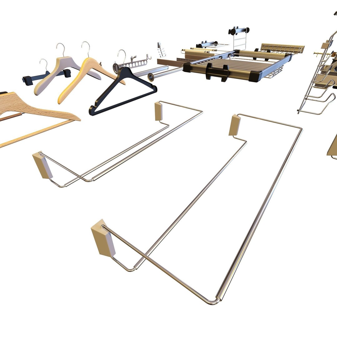 Hooks and Hangers 3D Model – Furniture Fittings Mega Pack, FBX, OBJ - View 18