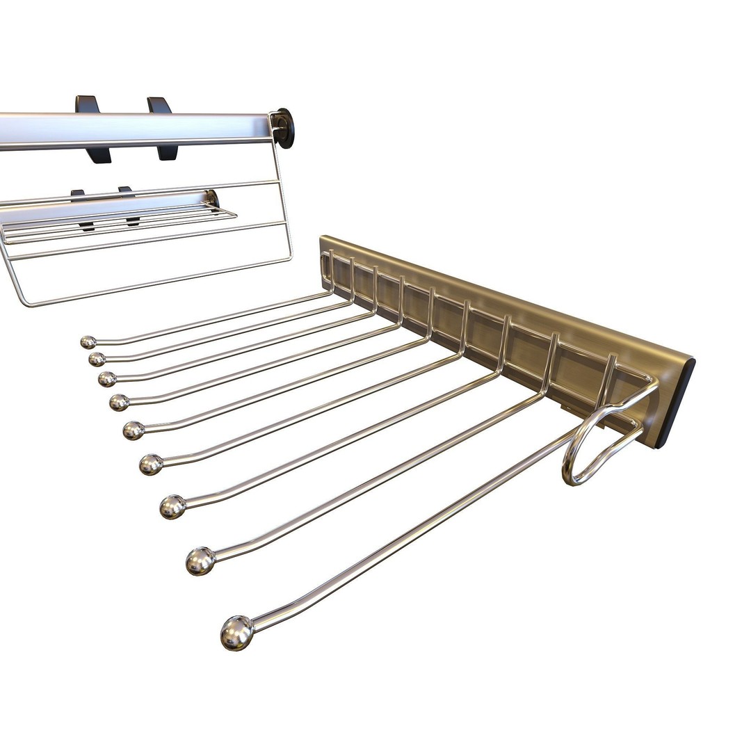 Hooks and Hangers 3D Model – Furniture Fittings Mega Pack, FBX, OBJ - View 19