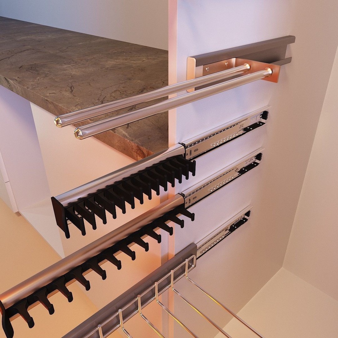 Hooks and Hangers 3D Model – Furniture Fittings Mega Pack, FBX, OBJ - View 27