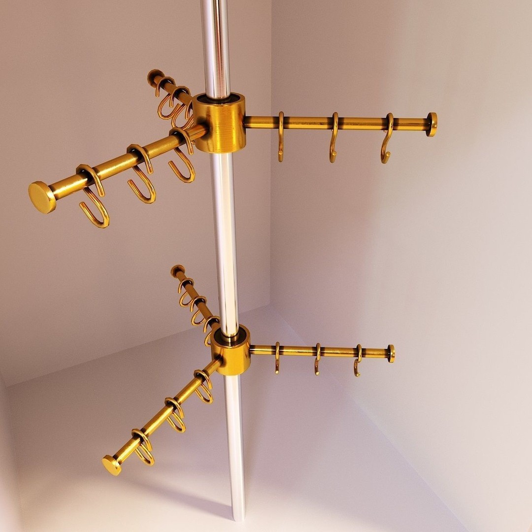 Hooks and Hangers 3D Model – Furniture Fittings Mega Pack, FBX, OBJ - View 29