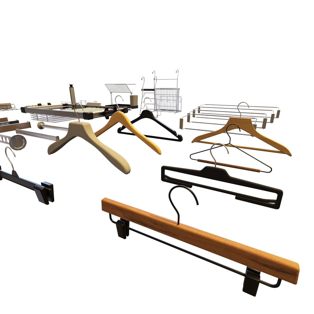 Hooks and Hangers 3D Model – Furniture Fittings Mega Pack, FBX, OBJ - View 8