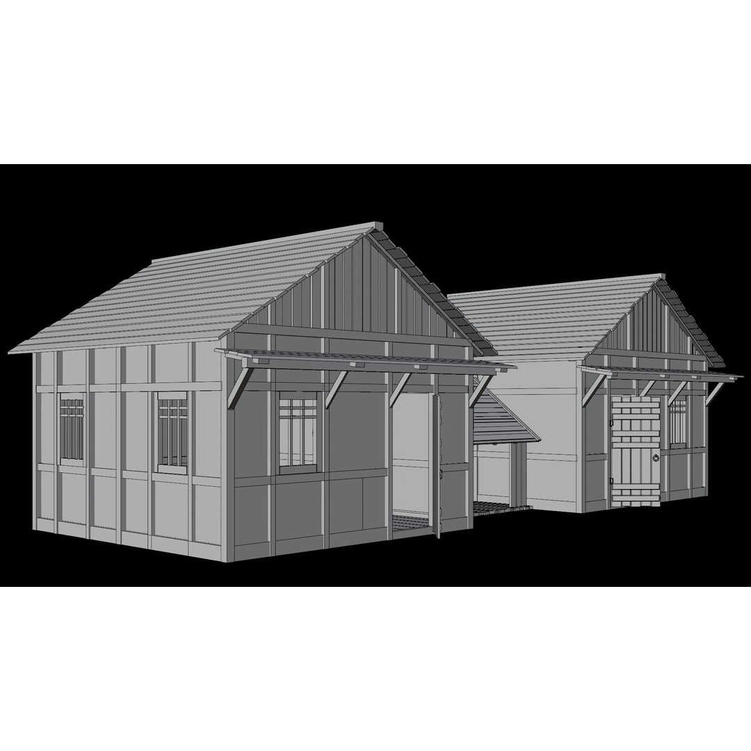 Medieval Village House 3D Model – Low Poly Game Ready, FBX & OBJ - View 15