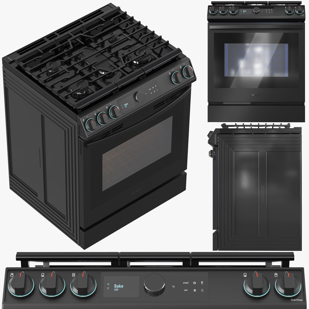Samsung Appliance Collection 04 3D Model – High-Resolution Kitchen Set, OBJ & 3dsMax - View 3