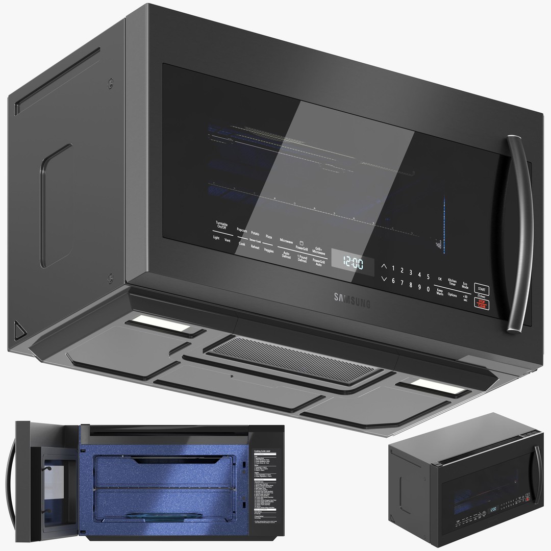 Samsung Appliance Collection 04 3D Model – High-Resolution Kitchen Set, OBJ & 3dsMax - View 5