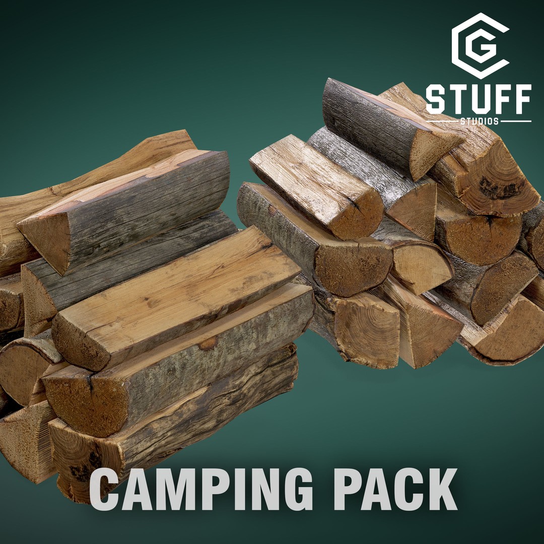 Firewood 3D Model – Low Poly Outdoor Prop, FBX Game Asset