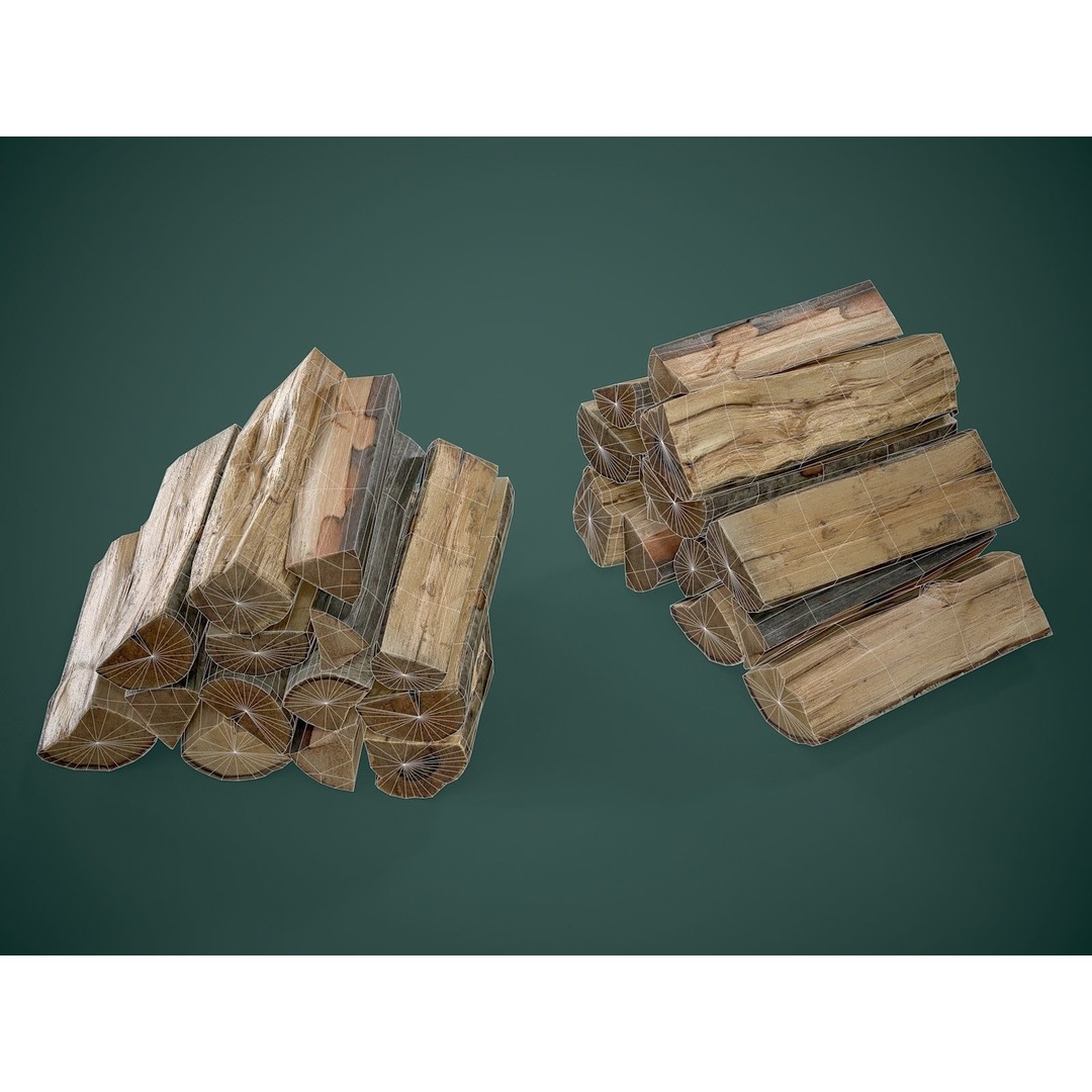 Firewood 3D Model – Low Poly Outdoor Prop, FBX Game Asset - View 12