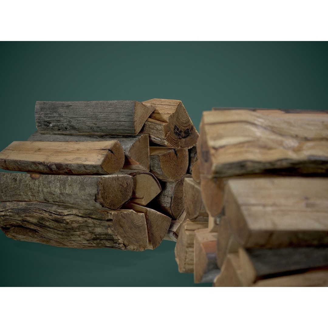 Firewood 3D Model – Low Poly Outdoor Prop, FBX Game Asset - View 13